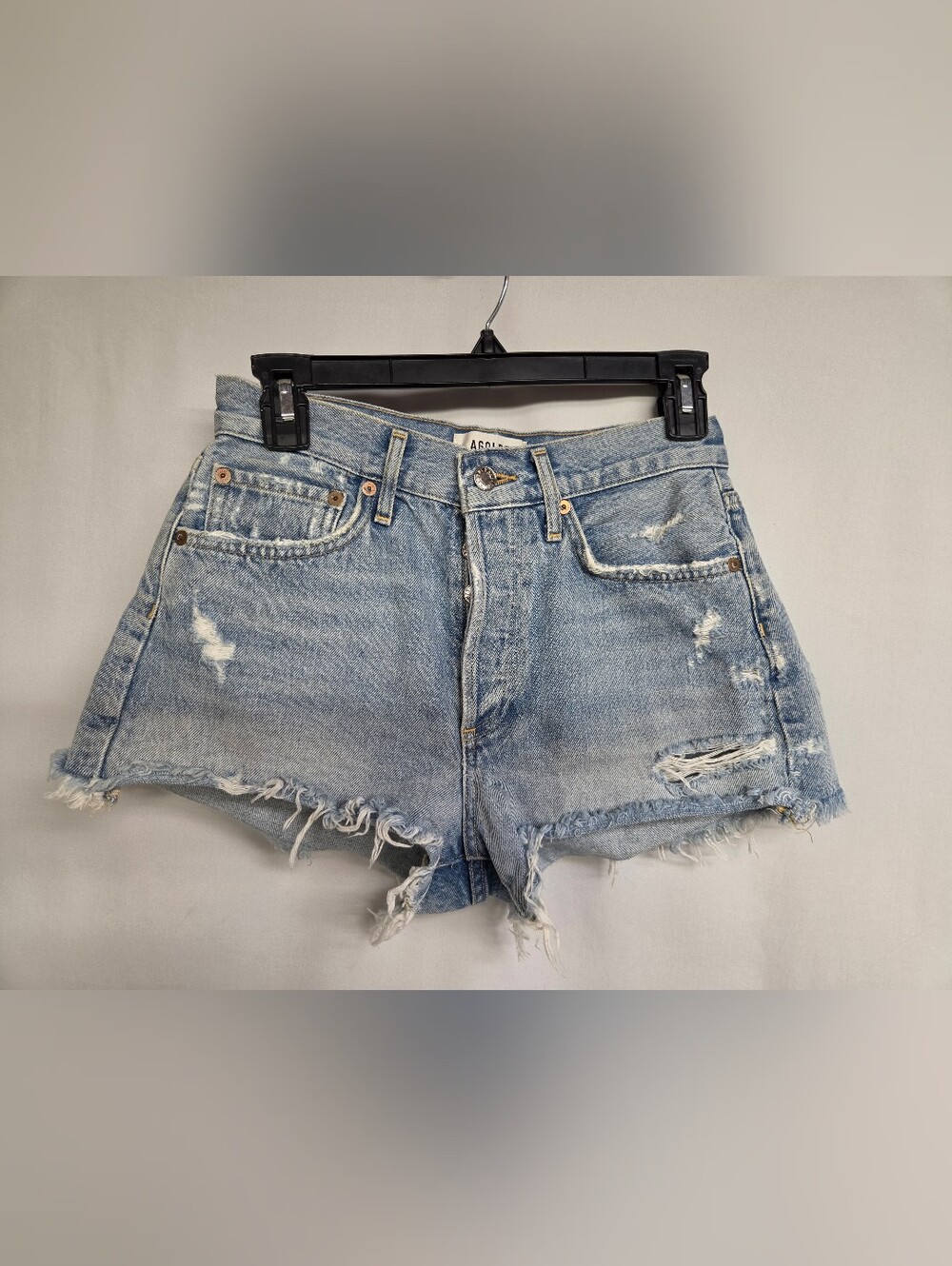 AGOLDE Vintage Parker Shorts Denim Cut-off Distress In Swapmeet Women's Size 24